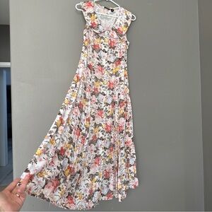 Pink and Orange One Shoulder Tiered Sundress